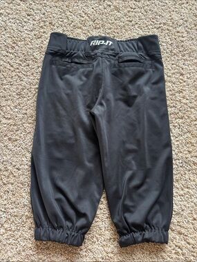 Rip It Black Girls Softball Pants - Elastic Hem